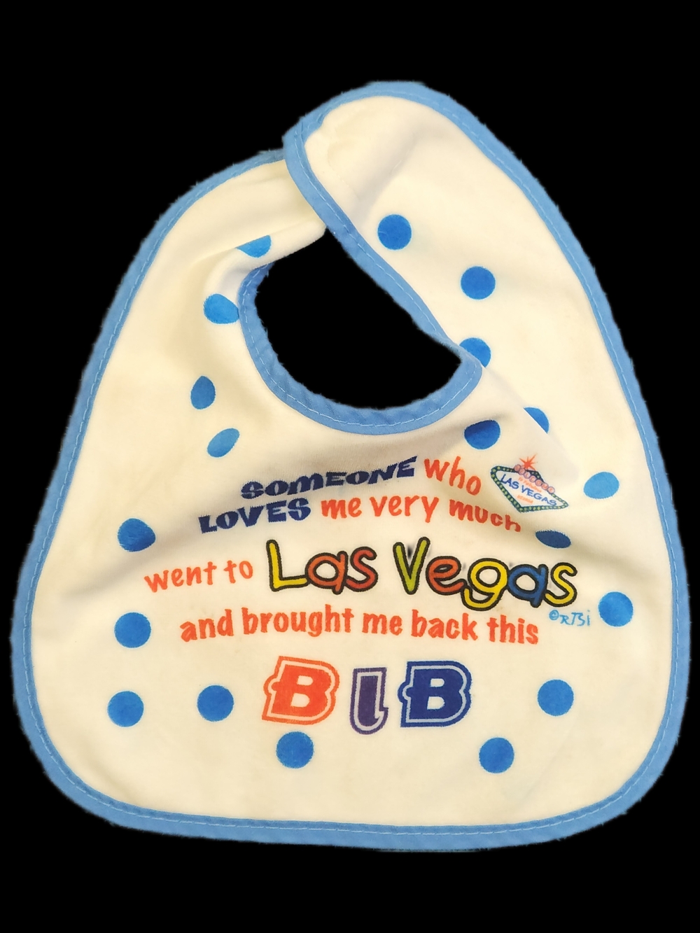 #KCI Las Vegas Blue Trim Baby Bib - Kids Accessories